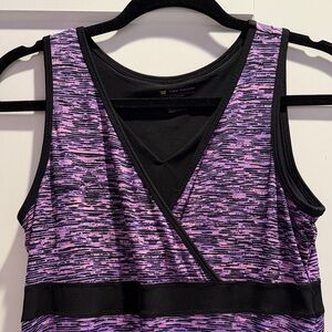 Purple and Black Athletic Tank Dress